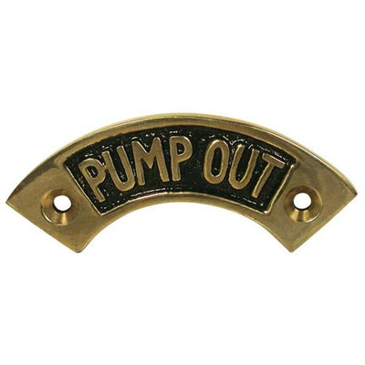 AG Pump Out Fitting Name Plate Brass