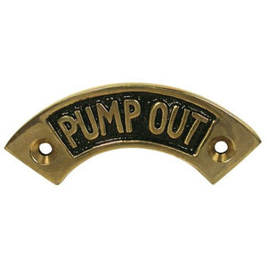AG Pump Out Fitting Name Plate Brass