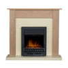 Southwold Cream & Oak Fireplace with 1-2 kW Black Electric Fire