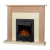 Southwold Cream & Oak Fireplace with 1-2 kW Black Electric Fire