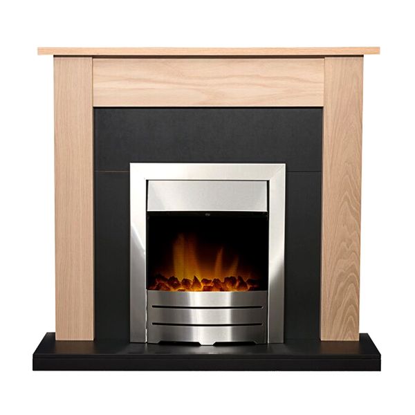 Southwold Black & Oak Fireplace with 1-2 kW Colorado Electric Fire