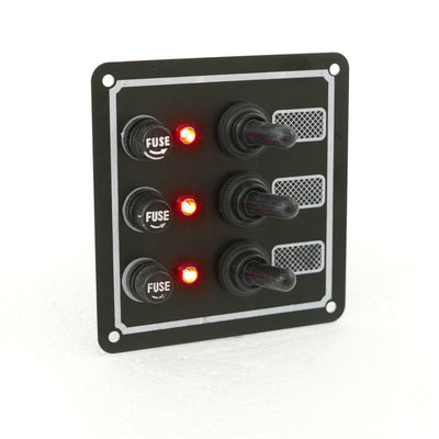 Switch Panel with Fuse and Toggle switch ? 3 Gang, 12V