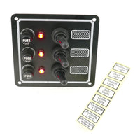 Switch Panel with Fuse and Toggle switch ? 3 Gang, 12V