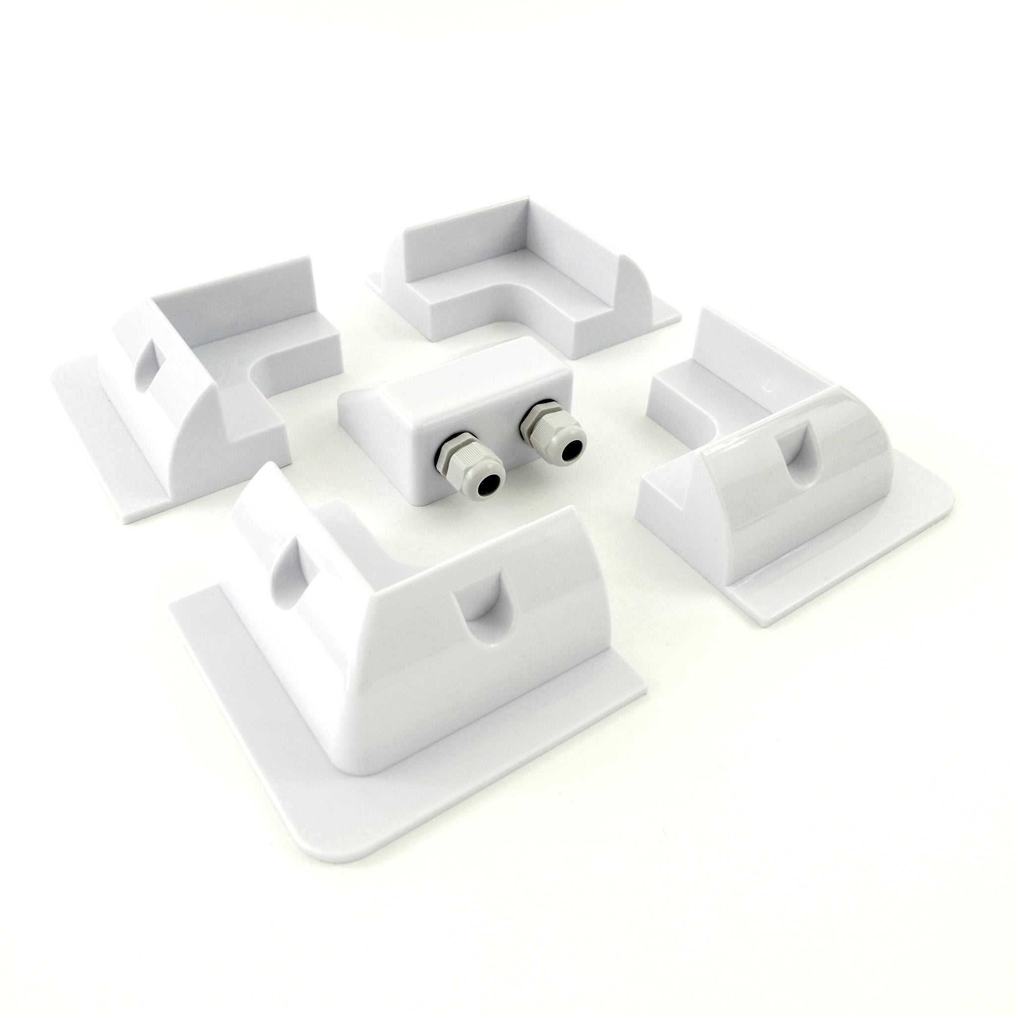 Solar Panel Corner Brackets, Set of 4, with Cable Gland