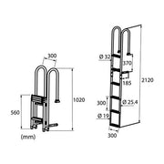 Plastimo Ladder with Grip Handles Telescopic 6 Steps P65958 65958 - ChasNewensMarine