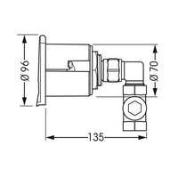 Plastimo EZ Water Housing Inlet Elbow Coupling, White Round Cover P67206 67206