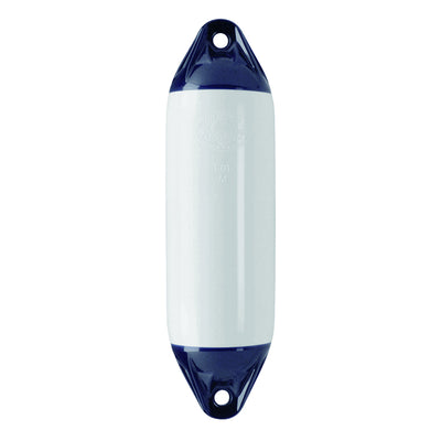 F01 Medium Cylindrical Fender 13x46.5cm White with Blue Top