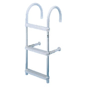 Hook-On White Plastic/Aluminium Ladder 3 Step with Top Bend
