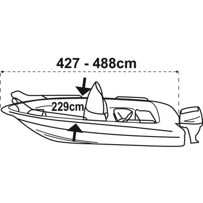 Boat Cover XS 427-488cm W 229cm, Silver
