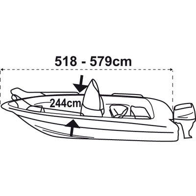 Boat Cover M 518-579cm W 244cm, Silver