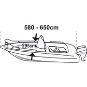 Boat Cover XL 580-650cm W 295cm, Silver