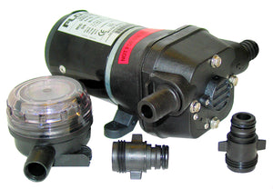 Self-priming diaphragm pump 12 volt d.c. Connections for 19mm (¾") bore hose - Flojet R4105501A OBSOLETE