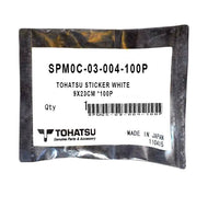 SPM0C-03-004-100P Tohatsu Sticker White 9X23Cm *100P