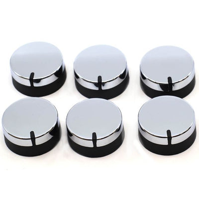 Capped Control Knobs Chrome (Pack of 6)