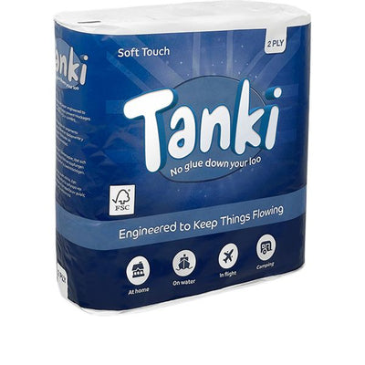 Tanki Toilet Rolls 2-Ply Soft Touch (9 Roll Pack / Plastic Free) - TTT9