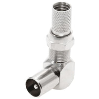 Right Angled RF Adapter Plus F Connector - R/A IEC ADP + F TYPE