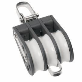 Ball bearing Sheave Triple- reverse shackle + becket - ChasNewensMarine