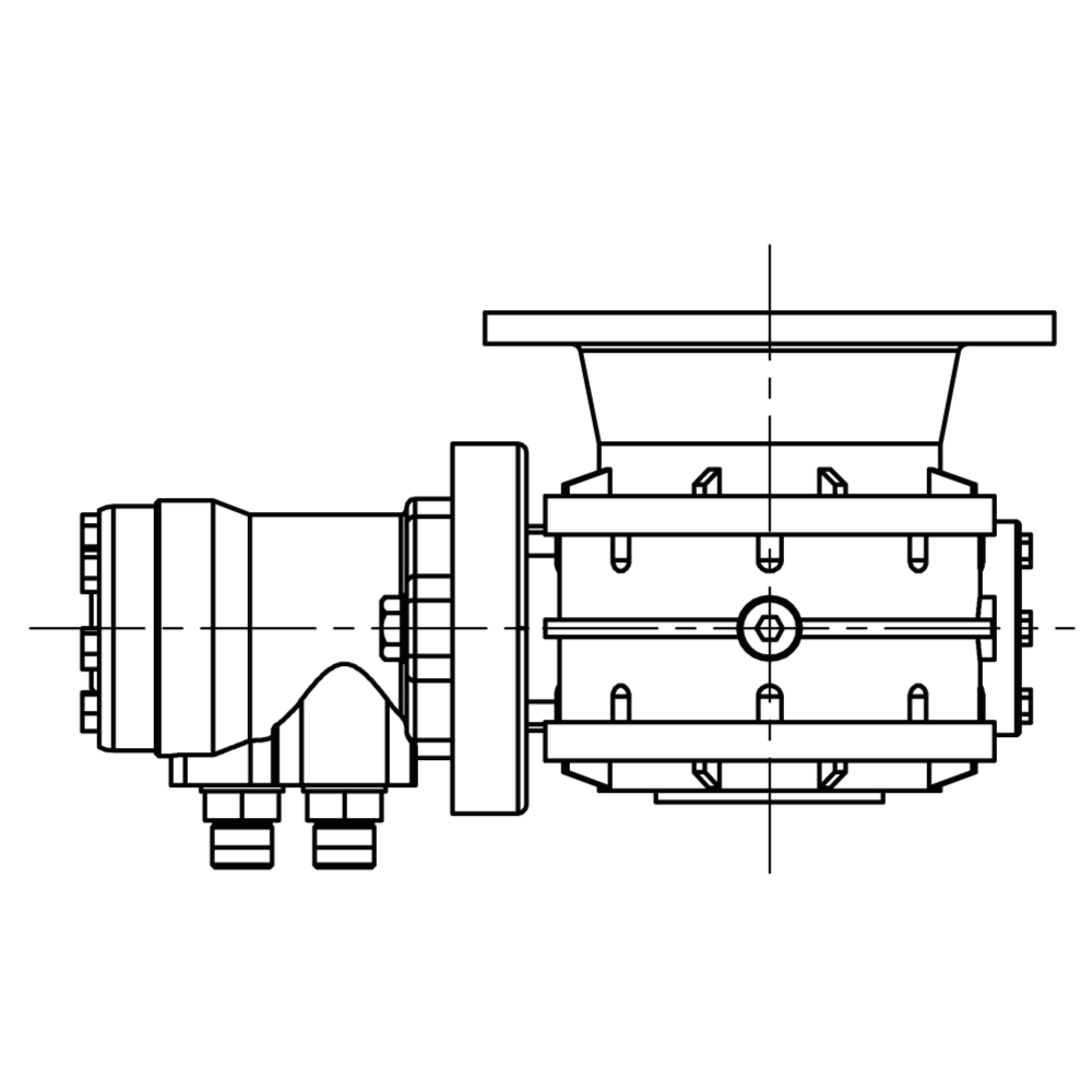 V6 High Pressure Hydraulic Motor Gearbox  69000409 by LEWMAR