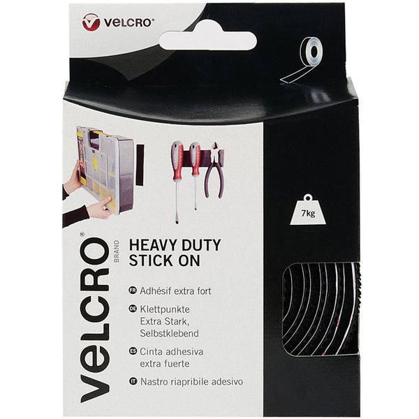 Velcro Brand Heavy Duty Stick on Tape 50mm x 2.5m Black