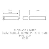 Floplast Square Line Downpipe Clip Black 65mm