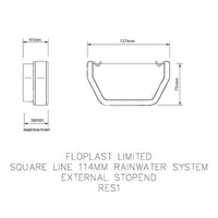 Floplast Square Line Gutter End Stop White 114mm