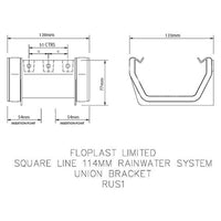 Floplast Square Line Gutter Union Bracket White 114mm