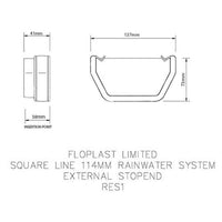 Floplast Square Line Gutter End Stop Brown 114mm