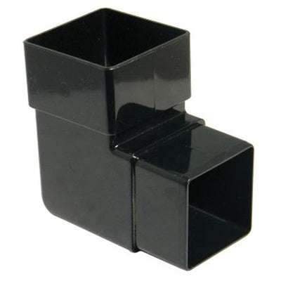 Floplast Square Line Offset Bend Downpipe Black 65mm / 92.5°