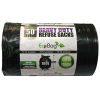 Black Polythene Refuse Sacks Pack of 50 - 328268