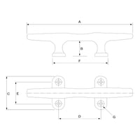 YS Fittings Aluminium Open Base Cleat