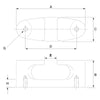 YS Fittings Aluminium Fairlead with Stud Fixing