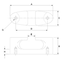 YS Fittings Aluminium Fairlead with Stud Fixing