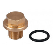 Air vent plug with neoprene O-ring     Bronze