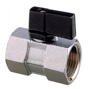 Ball valve "mini" F-F     Nickel-plated brass