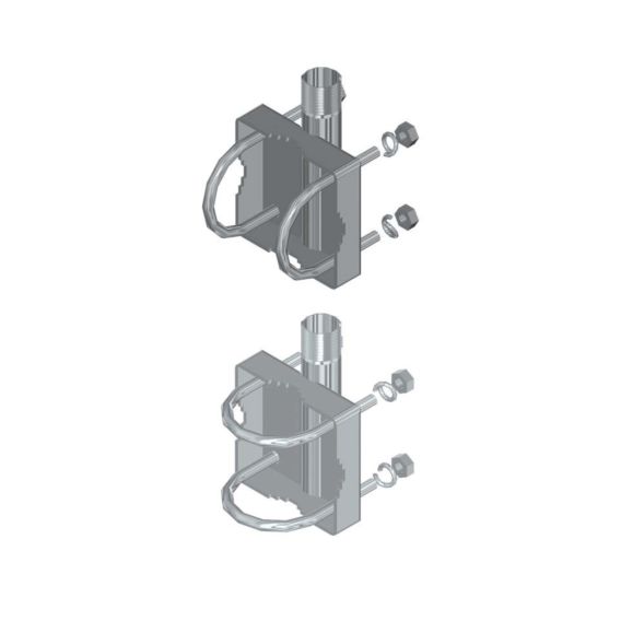 STAILESS STEEL RAIL BASE 1"11 THREADS BSP - FIXING ON TUBE 25 - 40MM V OR H