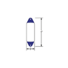 White and Blue Coloured-end Cylindrical Fenders 15 x 55 (6 x 22)