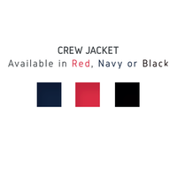 Navy Crew Jacket Red Fleece