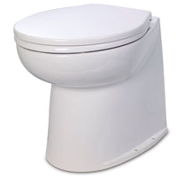 DELUXE  FLUSH ELECTRIC TOILET Sea or river water flush models, 12 volt dc Vertical back for snug fitting against a vertical bulkhead. - Jabsco 58240-2012 - this Supesedes Part No 58240-1012