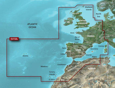Garmin Blue Chart G3 Vision Large Coverage Areas-VEU722L Europe Atlantic Coast