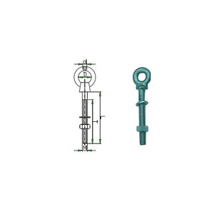 Eye bolt w/nut & washer HDG. 10x75mm