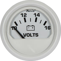 Faria Beede Voltmeter Gauge in Dress White Style (12V)  FAR13120 - ChasNewensMarine