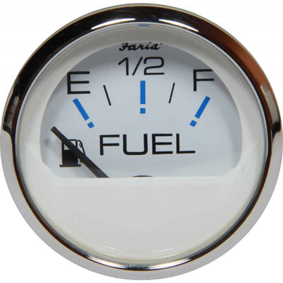 Faria Beede Fuel Level Gauge in Chesapeake SS White Style (US Resist)  FAR13801