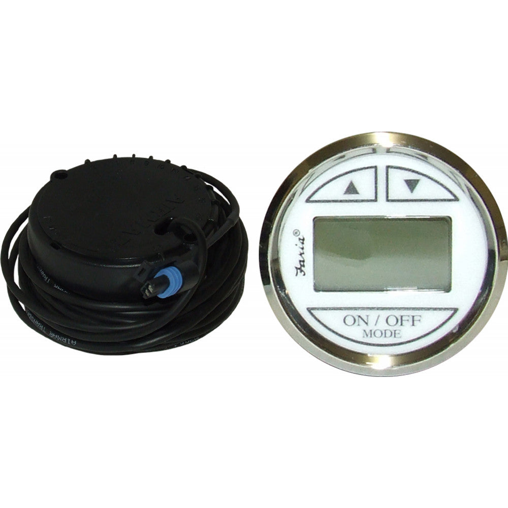 Faria Depth Sounder Gauge in Chesapeake SS White (In Hull Sender)  FAR13851 - ChasNewensMarine