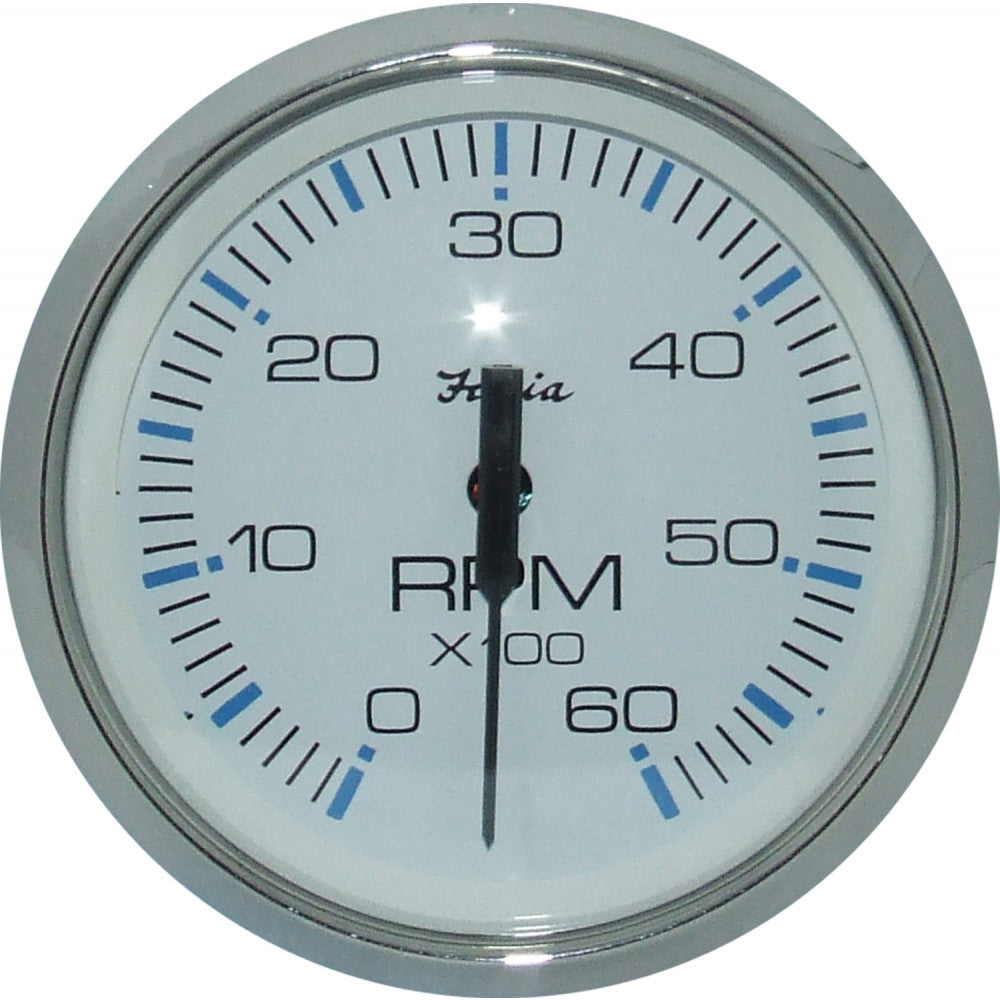 Faria Tachometer in Chesapeake SS White (6000RPM / Petrol Inboard)  FAR33807 - ChasNewensMarine