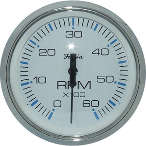 Faria Tachometer in Chesapeake SS White (6000RPM / Petrol Inboard)  FAR33807 - ChasNewensMarine