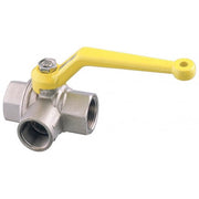 Full flow 3 ways diverter valve "T" flow F-F-F     Nickel-plated brass