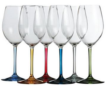 Wine Glass with Coloured Base