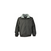 Black Crew Jacket Grey Fleece