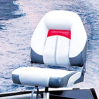 Premium High Back Qualifier Boat Seat – Grey/Charcoal/Red Style