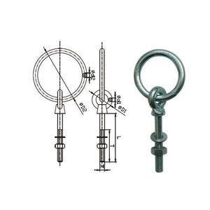 Ring Bolt inc Nut & Washer - Hot Dip Galvanised